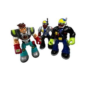 3 Vintage Mattel Fisher Price Rescue Heroes Action Figures Medic And Justice